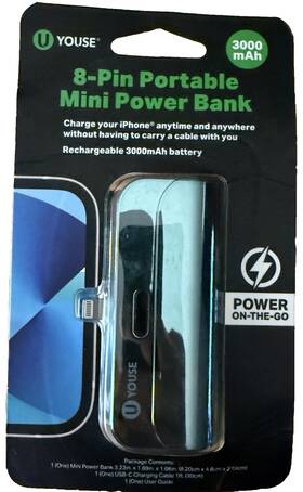 U-youse 841856184878 8-pin Portable Mini Iphone Power Bank