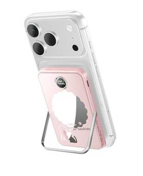 Mxb015 U2o Global Co. Ltd. Magnetic Portable Charger 5 000mah Wireless Power Bank With Mirror And Pink