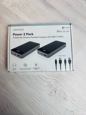 Ubio Labs 810012140393 Ubiolabs 10000 Mah Portable Recharge Usb-c Ports Power Bank Battery 2 Pack