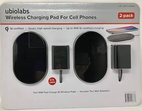 Ubio Labs 859362006737 10w Qi Wireless Pad 9vdc Wall Adaptor 2 Pack
