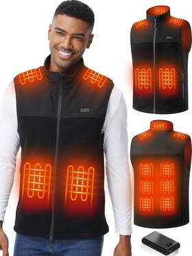 Gd-p32 Udesyeny Heated Vest For Men With 16000mah 7.4v Battery Pack Included Fleece Warming