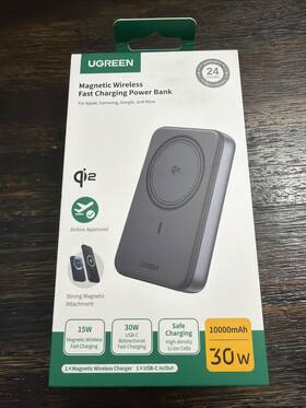Ugreen 850053593413 Magnetic Wireless Fast Charging 10000mah Power Bank 30w Open New