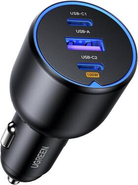 90413 Ugreen 130w Usb C Car Charger Type Adapter Compatible Grey