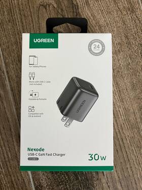 Cd319 Ugreen 30w Usb C Charger Nexode Foldable Gan Pps Compact Fast Wall Black