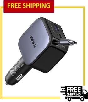 Ec603 Ugreen 90w Car Charger 3 In 1 And Usb C Retractable Fast Charging Cable
