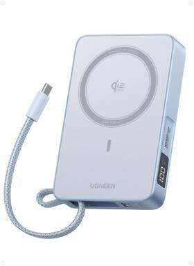 Pb773 Ugreen Magflow 10 000mah Power Bank Qi2 25w Certified Wireless Blue