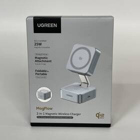 Ugreen W752 Qi2 25w 2 In 1 Magnetic Wireless Charger Magflow Charging Station Silver