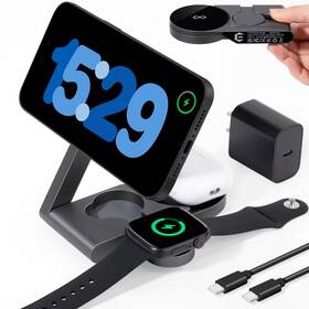 M16-gwea Ultraq Foldable 3 In 1 Charging Station For Apple Devices With Usb C Charger Wireles