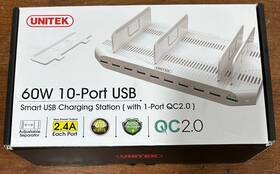 Y-2172a Unitek 894160019097 60w 10 Port Usb Charging Docking Station 2.4a For Tablets/phones