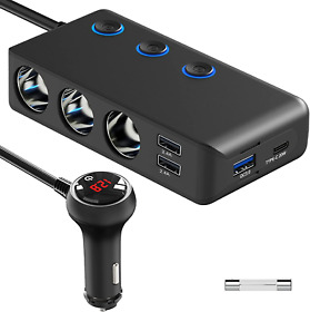 Pd20w Upgraded Version Quick Charge 3.0 And Usb-c Cigarette Lighter Splitter