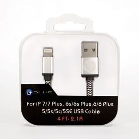 Uplus Premium 4 Foot 2.1 Amp Micro Usb Cable Charger Black And Silver