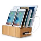 Upow Bamboo Multi-device Cords Organizer Stand And Charging Station Docks For Sm 744960570851