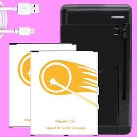 Sch-r960 Urs2go Standard 2x 5090mah Battery Charger Micro Usb Cable F Samsung Galaxy Mega R960
