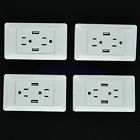 Us Port Dual 4pk Outlet Charger Usb Wall Panel Socket Plate Power Dock Station