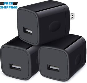 Usb Block Charger Brick For Iphone Charging Box 3-pack Home Travel