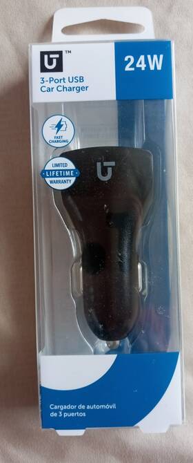 5061800 Utilitech 3 Port Usb Car Charger #5061800 New 24w