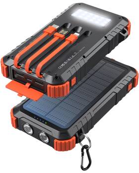 Pn-m5w Uukto Power-bank-solar-charger 45800mah Fast Charging With 3 Built-in Cables Led Fl