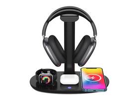 Vbestliferoeuv3w61x139 Vbestlife 4 In 1 Headphone Stand With 15w Charger Qi Charging Station Headset Black