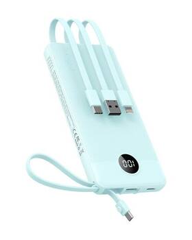 Veektomx 735071099782 Portable Charger With Built In Cables 10000mah Slim 5 Outputs And Led Display