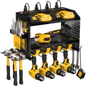 Hb-us-1 Veitorld Power Tool Organizer Wall Mount With Charging Station 4 Drill Holde