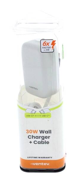 Ventev 810079720231 30w Wall Charger Usb-c To Cable White New