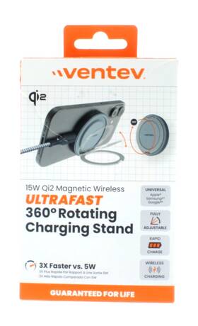 Ventev 810079722068 Q12 15w Magnetic Wireless Ultrafast Rotating Charging Stand