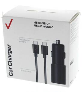 Verizon 097738608554 Car Charger 45w With Usb-c To Usbc Cable