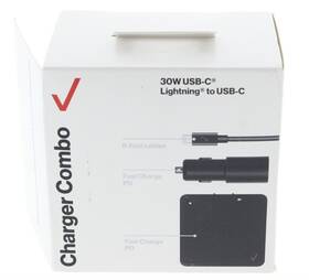 Verizon 097738608776 Charger Wall And Car Combo 30w Usb-c 8 Pin To