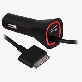 Apl21vpc-f-rb Verizon 2.1a Car Charger With 30 Pin Connection For Apple Devices - Black / Red