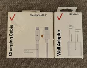 Cab10ltocbwht-a Verizon New 10 Ft Usb-c Braided White Cable Iphone 13 Etc Wall Adapter