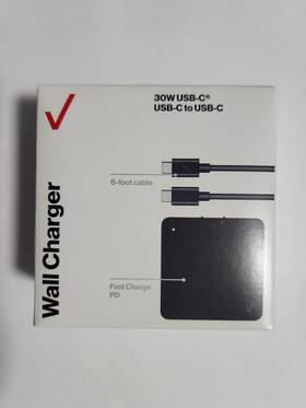 Tvl30wpdctoc-a Verizon Tvl30wpdctoca 30w Usb-c To Wall Charger 6 Ft Cable Iphone Android