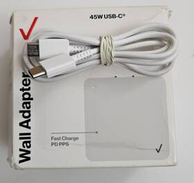 Tvl45wppswht-a Verizon 45w Usb-c Fast Charge Pd Pps Wall Adapter Charger For Iphone Samsung