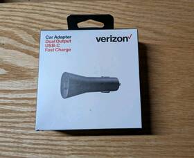 Vpc30wpdblk-m Verizon Usb-c Car Charger With Fast Charge And Led Indicator 27w Vehicle Adapter