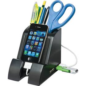 Ph600 Victor Technology Smart Charge Pencil Cup With 4-port Usb Hub