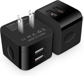Pt-wc-22 Vifigen Usb Wall Charger Plug 2pack Flat Block Charging Low Black