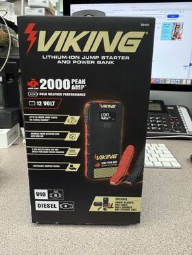 2000a Viking 59491 Peak Amp Lithium-ion Jumpstarter Power Bank New