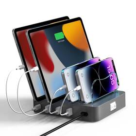 Pc004-sliver Vimc Charging Station For Multiple Devices - 4-port 20w Pd Usb-c Charger Iphon