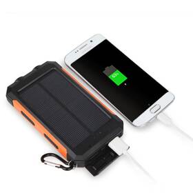 Vista Shops 723466568869 Jumbo Capacity 20 000 Mah Waterproof Solar Power Bank - Orange
