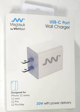 Mag2001-wht Vivitar 681066045558 Mag Vault By Usb-c Port Wall Charger With 20w Power