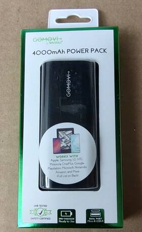 Mov5003-blk Vivitar 4000mah Power Pack Universal For Usb And Micro Charging Cable Black