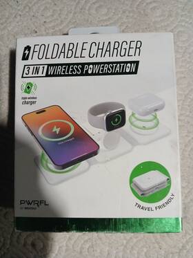 Pwr5002-wht Vivitar Pwrfl By 3 In 1 Wireless Power Station Foldable Travel Friendly Charger