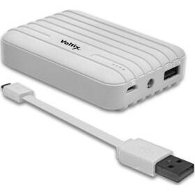 Axtpb85wh Voltix 8 500mah Rubberized Portable Power Battery Bank In White