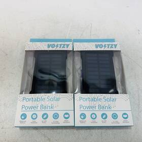 Voltzy 860004930440 2 Pack Portable Solar Power Bank 8000mah 2x Usb Ic Chip Water Resistant
