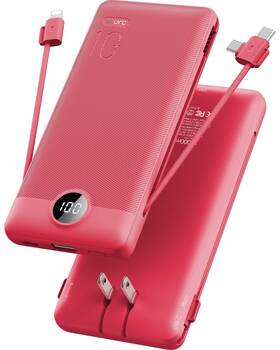Vrurc 974359241862 Portable Charger Built-in Cables And Ac Wall Plug Usb C Power Bank 100