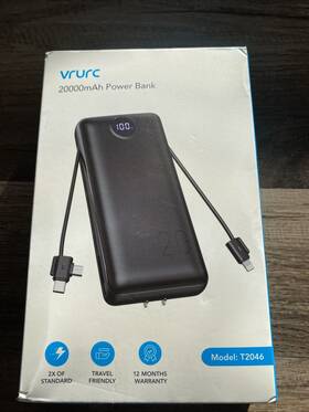 T2046 Vrurc 20000mah Power Bank Usb C Micro Cable Model Pink/v