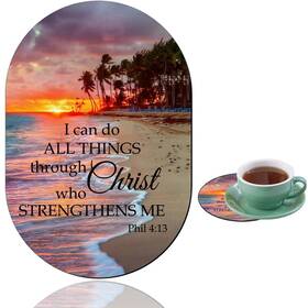 Vsh-v16-mouse-02 Vshseeom Personalized Gaming Mouse Pad And Coaster Combination Sunset Beach Design No