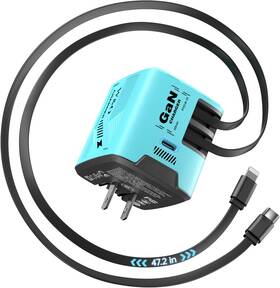 W & O 738232626919 W&o Gan Charger Compatible With Fast Retractable Type-c And Cable