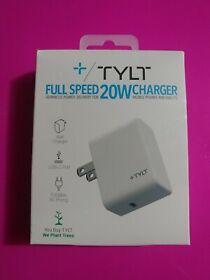 Wall Charger 20w 20 With Fast Charging Tylt White Usb-c Port Full Speed Ship