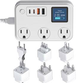 300w Waudm 707713544318 Conversion Plug International Travel Converter With 2 Usb And Usb-c Po