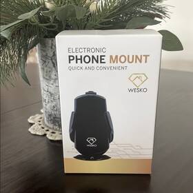 Wvc241229 Wesko Nib Black Electronic Car Phone Mount Wireless Charger 360 Rotation